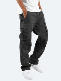 Jay | Herren Cargo-Hosen mit Taschen und Kordelzug in Schwarz