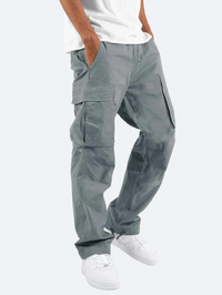 Jay | Herren Cargo-Hosen mit Taschen und Kordelzug in Grau