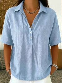 Merle | Klassische Hemdkragen Bluse in Hellblau