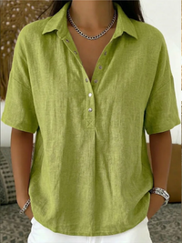 Merle | Klassische Hemdkragen Bluse in Grün