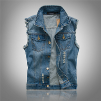 Milan | Herren Ärmellose Denim Weste in Blau