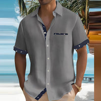 Milan | Herren Kurzarmhemd mit Kontrastdetails in Grau
