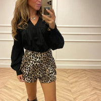 Minirock mit gestuften Volants – Hoch geschnittenes Design für Damen in Leopard