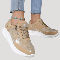 Mirabel | Damen Sneaker mit Seitlichem Reißverschluss in Aprikose