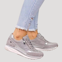 Mirabel | Damen Sneaker mit Seitlichem Reißverschluss in Grau