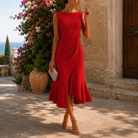 Mirela | Weites Midikleid für Hochzeiten in Kaffee