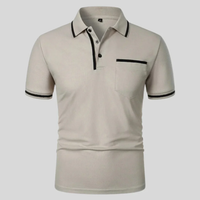 Miro | Herren Poloshirt Mit Kontrast Taschen Alltag in Hellgrau