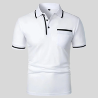 Miro | Herren Poloshirt Mit Kontrast Taschen Alltag in Weiß