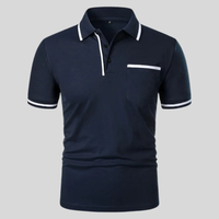 Miro | Herren Poloshirt Mit Kontrast Taschen Alltag in Marineblau