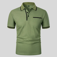 Miro | Herren Poloshirt Mit Kontrast Taschen Alltag in Grün