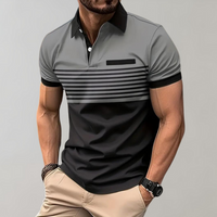 Moderne weiche Sommer-Polo-Shirt in Grau