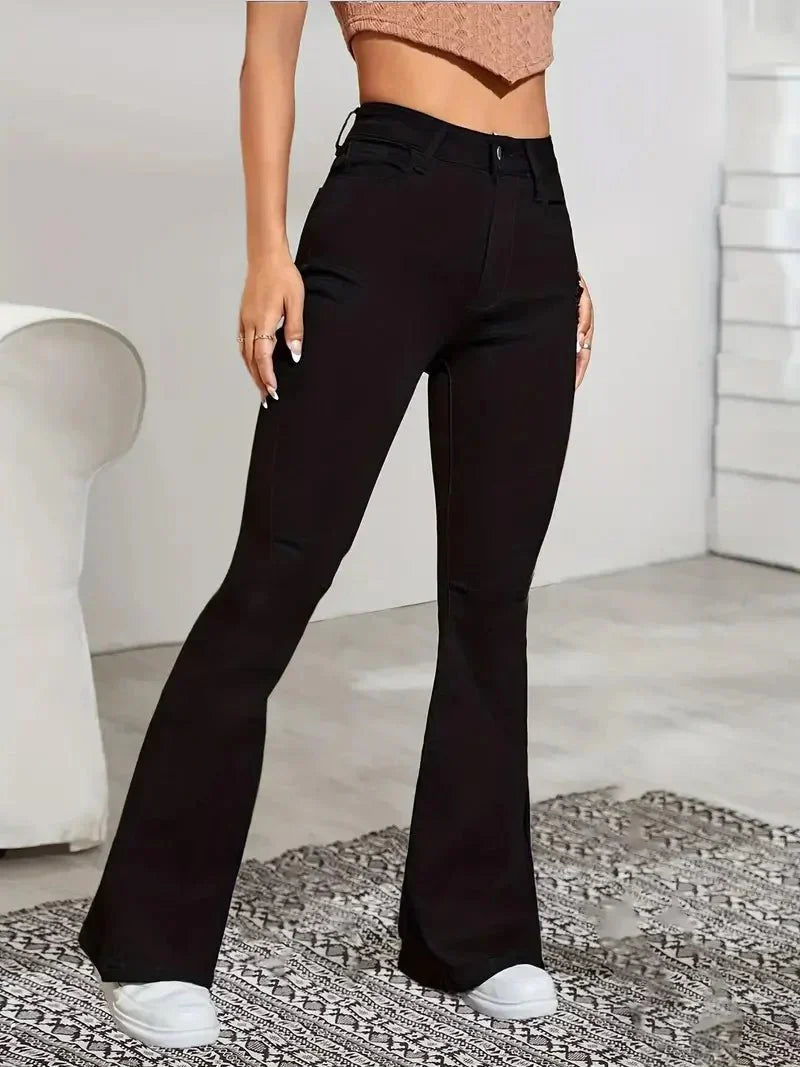 High-Waist-Jeans mit geradem Bein für Damen