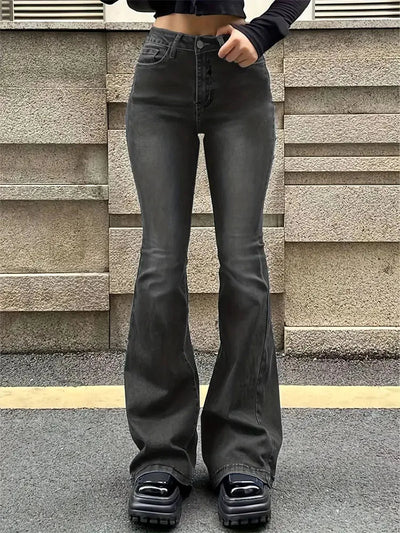 High-Waist-Jeans mit geradem Bein für Damen