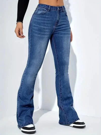 High-Waist-Jeans mit geradem Bein für Damen