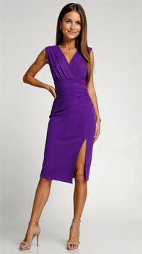 Viola - Damen Abendkleid mit plissiertem Design und zeitlosem Stil in Flieder