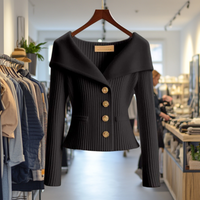 Nele | Feminine Wandelbare Strickjacke in Schwarz