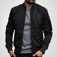 Niklas | Herren Klassische Bomber Übergangsjacke in Schwarz