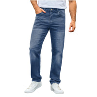 Nils | Herren Straight-Leg Jeans mit Stretch in Dunkelblau