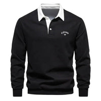 Noah | Herren Eleganter Polopullover in Schwarz