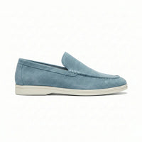 Sébastien | Herren Loafer Velours Mokassin Gummisohle Komfort Elegant in Hellblau
