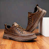 Oswin | Herren Casual Schnür-Halbschuhe in Braun