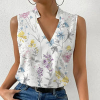 Paloma | Damen Ärmellose V-Ausschnitt Bluse Floral in Floral