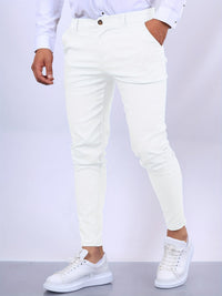 Penn | Herren Slim Fit Chinohose mit Stretch in Weiß
