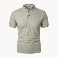 Percival | Herren Poloshirt mit Stehkragen Kurzarm in Grau