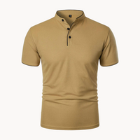 Percival | Herren Poloshirt mit Stehkragen Kurzarm in Khaki