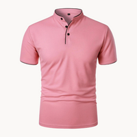 Percival | Herren Poloshirt mit Stehkragen Kurzarm in Rosa