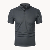 Percival | Herren Poloshirt mit Stehkragen Kurzarm in Dunkelgrau