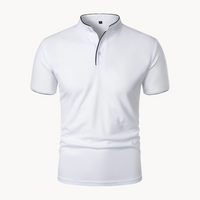 Percival | Herren Poloshirt mit Stehkragen Kurzarm in Weiß