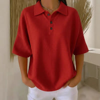 Bregje | Damen Poloshirt Kurzarm Relaxed Fit in Rot