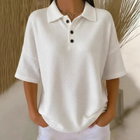 Bregje | Damen Poloshirt Kurzarm Relaxed Fit in Weiß