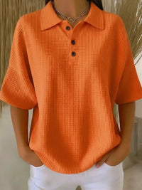 Bregje | Damen Poloshirt Kurzarm Relaxed Fit in Orange