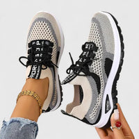 Philomena | Damen Orthopädische Mesh Sneaker in Schwarz