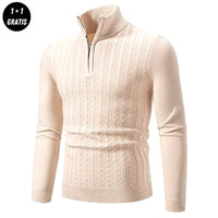 EDDY - Stilvoller Zip-Up Pullover für Herren in Beige