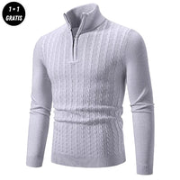 EDDY - Stilvoller Zip-Up Pullover für Herren in Grau