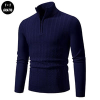 EDDY - Stilvoller Zip-Up Pullover für Herren in Marineblau