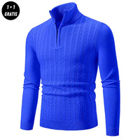 EDDY - Stilvoller Zip-Up Pullover für Herren in Blau