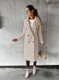 ELLA - Damen-Mantel – Eleganter City-Chic Mantel für Business und Freizeit in Beige