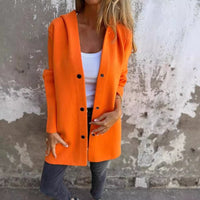 Natalie - Freizeitblazer mit Kapuze in Orange