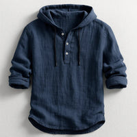 ANGELO  | Luxus-Kapuzenshirt in Dunkelblau