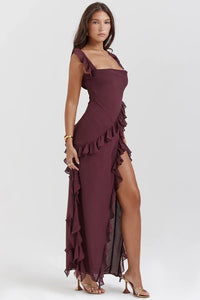 Ariane | Damen Kleid Elegant Feminin Zeitlos Festlich Modern in Weinrot