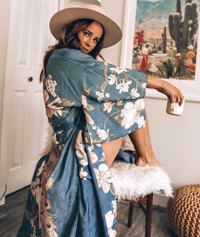 Fudus | Lange Kimonorobe Mit Fledermausärmeln