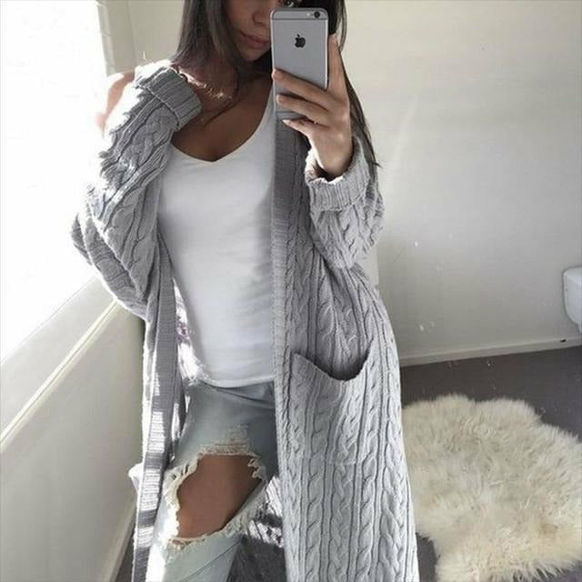 Vestina | Warme Lange Strickjacke