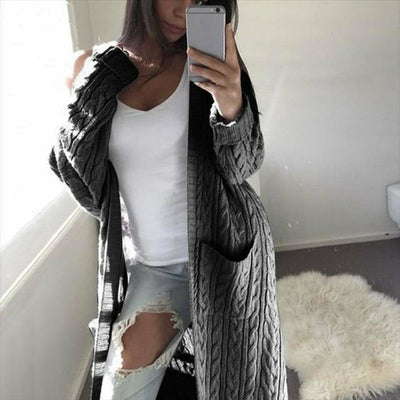 Vestina | Warme Lange Strickjacke