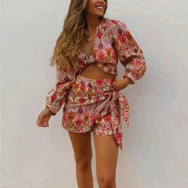 Philine - Tribal Print, Damenbluse Set