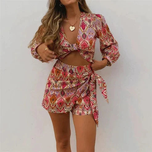 Philine - Tribal Print, Damenbluse Set