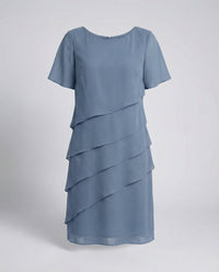 Drune | Damen Elegantes Figurbetontes Kleid Schlank Feminin Modern in Blau